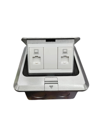 Floor Outlet Pop-up 2 Gang CAT6 Outlet with Metal Utility Box ( T&J ) Pop up 2 Gang LAN / Data Outle