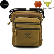 L Size Rush Rider Sling Bag Full Cow Leather Shoulder Bag CrossBody Leather Messenger Bag Beg Sandan