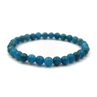 Apatite หินอะพาไทต์ เกรดพรีเมี่ยม เลือกขนาดเม็ดหินได้ (6-12 มม.) หินแห่งแรงบันดาลใจ สร้อยข้อมือหินแท