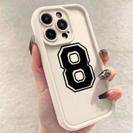 Simple Number 8 IPhone Case 17 15 16 11 13 12 14 Pro Max 16e X XS XR 6 7 Plus Silicone Shockproof Co