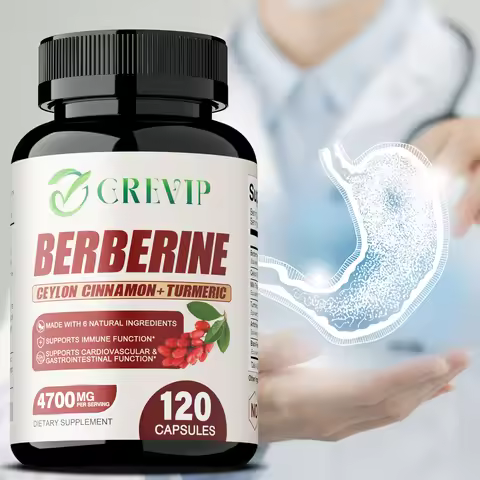 Berberine - Cardiovascular and Digestive Health, Antioxidant - with Ceylon Cinnamon - 120 Capsules