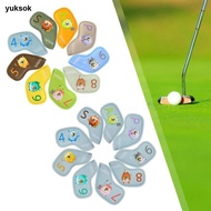 yuksok 9 Pieces Iron Headcovers for Golf Club PU Accessories Golf Club Head Covers