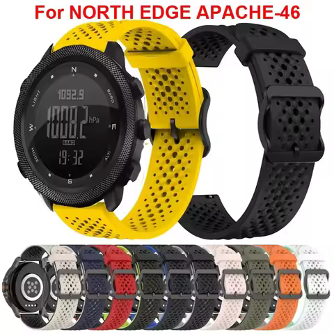 22mm Breathable Silicone Strap For NORTH EDGE APACHE-46 Smartwatch Bracelet Band For NORTH EDGE APAC