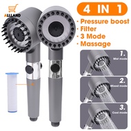 Multifunction High Pressure Massage Shower Head 3 Modes Adjustable One-Key Stop Water Showerhead Bathroom Accessories