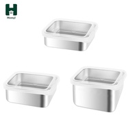 Homyl Stainless Steel Food Container with Strainer, Reusable Leakproof Meal Prep Container Set for S