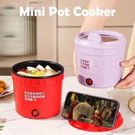 Portable rice cooker, small hot pot, instant noodle pot, ceramic glaze inner pot, non-stick pot, mini electric cooking pot, heated instant noodle pot Multipurpose