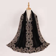 Ethnic Style New Black Shawl Scarf Embroidered Headscarf Fashionable Headscarf