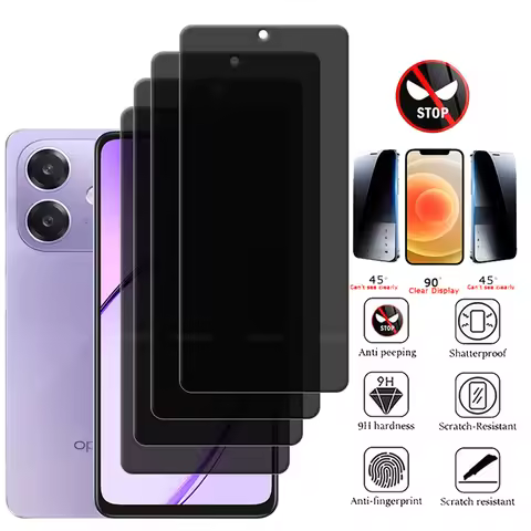 1/2/3/4Pcs For OPPO A3X Glass OPPO A3X Tempered Glass Protective HD 9H Privacy Anti-Spy Glue Screen 