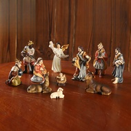 10cm Classical Nativity Set 11-Piece - Waterproof Resin Jesus Birth Scene Figurines for Church Altar