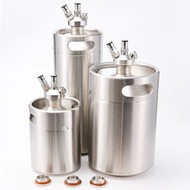 Mini Keg with Ball Lock Spear Carbonating Cap 2/4/5L Stainless Steel 304 Single Wall Portable Picnic