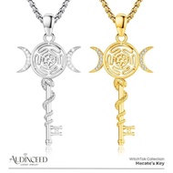 Audinceed Hecate's Key S925 Sterling Silver Moonstone Necklace, Witchtok Collection, Hekate Triple M