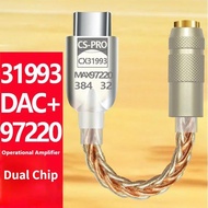 Digital Audio Amplifier CX31993 MAX97220 Dual Chip Type-c-3.5mm AMP HiFi Audio Adapter PCM 32Bit/384kHz Headphone DAC