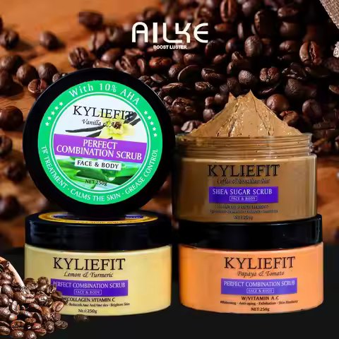 KYLIEFIT Natural Body Scrub, Moisturizing, Exfoliating, Face, Hand, Foot Scrub, Lightening, Fine Lin