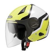 ZEUS 安全帽  內嵌墨鏡 612A AD9 螢光黃黑 半罩 3/4罩 輕量 插扣 通風