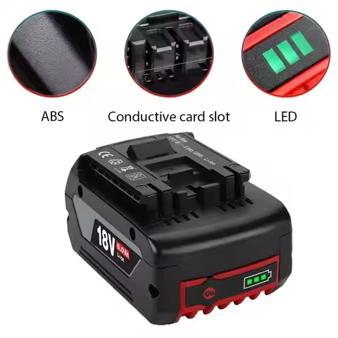 18V 6.0Ah Rechargeable Battery, for Bosch Portable Replacement GBA GSR GSB BAT618 BAT609 BAT620 18V 