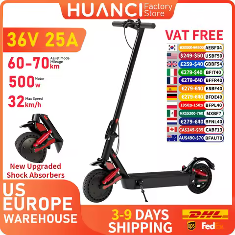 HUANCI D06 500W electric scooters e scooter adult 36V25AH escooters foldable 32KM/H 8.5 inch electri