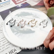 B03-12// Titanium Steel Clip-On Nose Ring/Painless Clip/Men Women Available/Fake Middle Spacer/Fake 