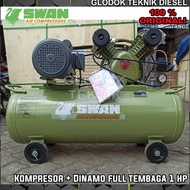 SWAN Air Compressor 1 HP + Dinamo Motor Listrik KOMPRESOR ANGIN 1 PK