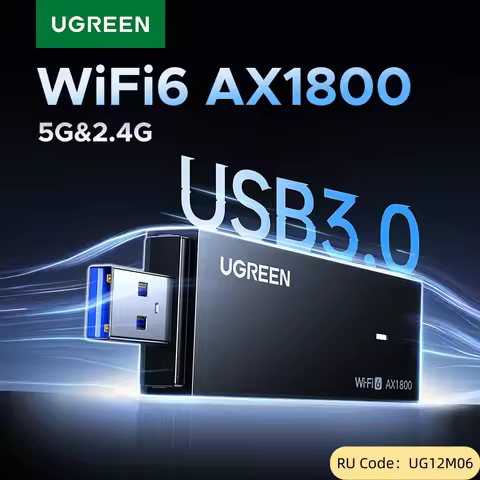 UGREEN WiFi Adapter WiFi6 AX1800 USB3.0 5G&2.4G Dual-band USB WiFi for PC Laptop Wifi Antenna USB Et