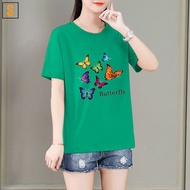 Clothing Fashion Plus Size Top Printed Short-Sleeved T-Shirt Medium Large Candy Color S-3XL Half-Sle