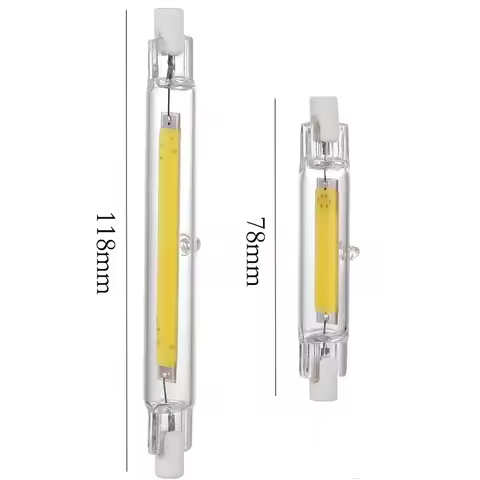 Dimmable R7S LED Light 78mm 118mm COB Bulb 15W 30W 50W Ceramic R7S Glass Tube Ampoule Replacement Ha