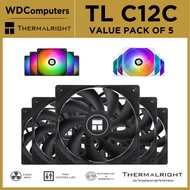 Thermalright TL-C12C X5 Computer Case fans Value Pack of 5 1550 RPM High Airflow PWM Daisy Chain