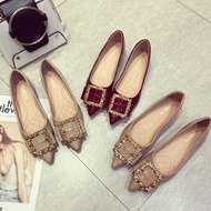 HW9 Women's Plus Size Patent Leather Pointed Flats - Sizes 35-44