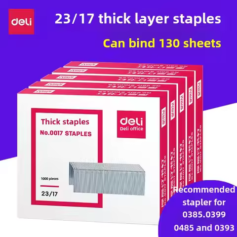 Deli 0017 Thick Layer Stapler 23/17 Staple Nailer Can Staple 130 Pages Paper 1000 Pieces/box Office 