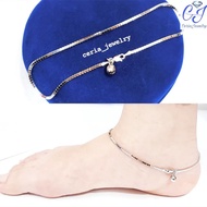 Authentic 925 Silver Anklet with White Gold Plated Milano Model - Anklet Anti-RustWanita