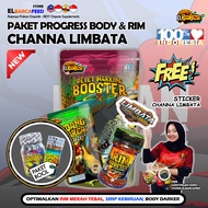 PAKET PAKAN CHANNA LIMBATA pakan PROGRESS Rim Merah Tebal Sirip fin Kebiruan+Free Sticker Channa