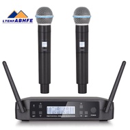 Wireless Microphone Black Wireless Microphone GLXD4 Professional UHF System Handheld Mic for Stage Speech Wedding Show Band Party Church-US Plug