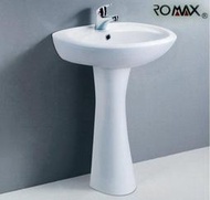 【國強水電修繕屋】美國品牌 ROMAX  面盆 L218A  洗臉盆 長腳柱 含單孔面盆龍頭