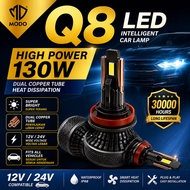 MODO Q8 LED Headlight Bulb 130W Super Bright H4 H7 H11 9005 9006 Car Light 12V 24V Plug & Play