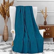 Soleil d'ocre, Cocooning Microfibre Blanket 120 x 160 cm Duck Blue