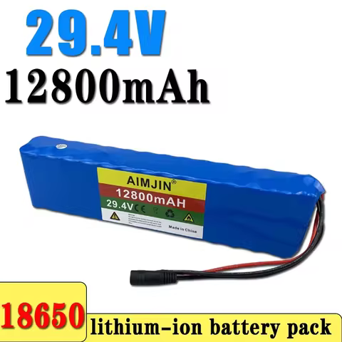 24V /29.4v 7S4P 18650 12800mAh Rechargeable Lithium Ion Battery Pack with 30A BMS+ Charger,24V batte