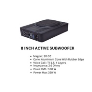 Underseat Subwoofer Car Speaker Kereta Built-In Amplifier Active Subwoofer 8 Inch