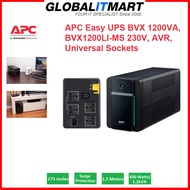APC Easy UPS 1200VA BVX APC 1200VA UPS , BVX1200LI-MS 230V, AVR, Universal Sockets (Brought to you by GLOBAL IT MART PTE LTD)
