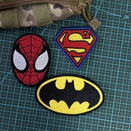 【Customized 】Anime movie Marvel DC Superman S Spider Man Mask Batman Fun Morale Chapter 3D  Velcro Patch /Badges/armband/Emblem Decorative For Jackets Jeans Backpack cap