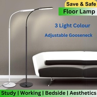LED Floor Lamp Multi Brightness Dimmable, Gooseneck USB Standing Light Aesthetic Lamp Mahjong Table Light Bedside Lamp