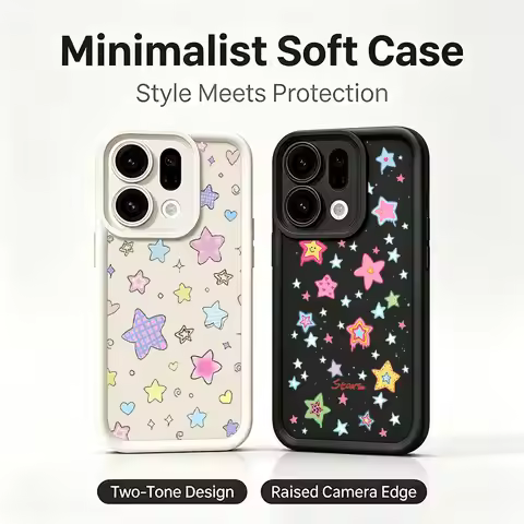 Pastel Star Heart Shockproof Phone Case For OPPO A5 A6 Pro A5X A6X A16 A17 A54 A57 A60 A73 A77 A79 A