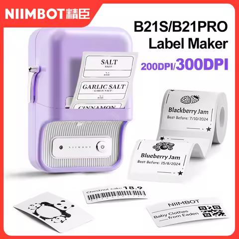 300dpi Niimbot B21 Pro High Definition Portable Mini Thermal Printer Bluetooth Self-adhesive Label P