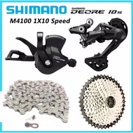 ❣✑✐Shimano Deore M4100 10 Speed Groupset 1X10 Speed MTB Shifter Rear Derailleur RD-M4120 Long Cage S
