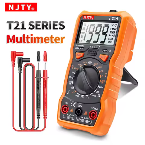 NJTY Digital Multimeter T21A T21B T21C T21D T21E 6000 Counts AC/DC A V Auto Range T-RMS NCV Handheld