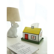 MUSe Garden Line House Hand Drawn2D Small House Ceramic Tissue Box