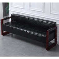 3 Three Seater Black Hitam LONG CHAIR Bench Gunting Stool Barber Waiting Customer Rambut Client Sofa Bed Kerusi Panjang