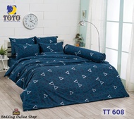 TOTO (TT608) ลายสก๊อต กราฟฟิค Graphic ชุดผ้าปูที่นอน ชุดเครื่องนอน ผ้าห่มนวม  ยี่ห้อโตโตแท้100%