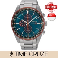 [Time Cruze] Seiko SSC717 Solar Chronograph Tachymeter Stainless Steel Blue Dial Men Watch SSC717P1 SSC717P