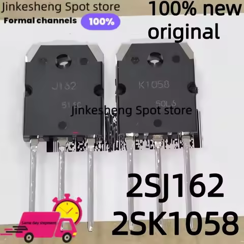 1-2-5par 100% new and original, 2SK1058, 2SJ162, K1058, J162, TO-3P, Free Shipping 1058 162