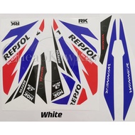 RS150 Honda Winner 150 ( 32 ) Repsol Body Cover Set Stripe Sticker - White / Red / Black