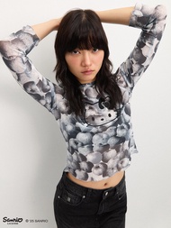 Pomelo Pomelo. ♥ Hello Kitty เสื้อพิมพ์ลายแอปเปิ้ล - สีดำ